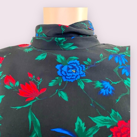 Vintage Alcott & Andrews 100% Silk Bright Floral Blouse Size 6 - Picture 2 of 7